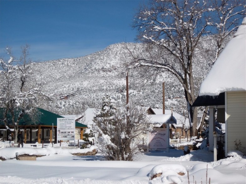 Pine, Arizona during a snowy winter.