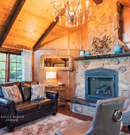 stone fireplace