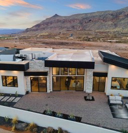 modern mansion next to golf course in utah