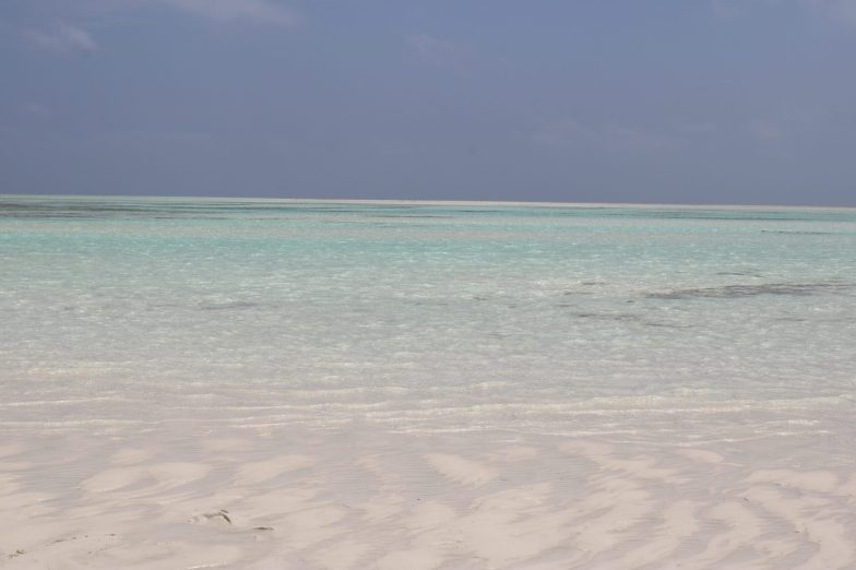 Pastel-toned sea at Mnemba Island, Tanzania