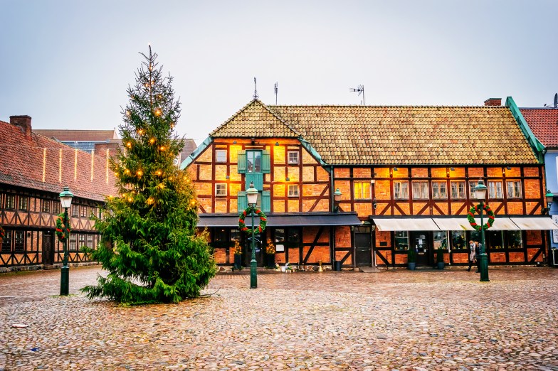 Old town center in the Christmas season - Malmö, Sweden