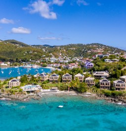 Aerial view of a Carribean resort