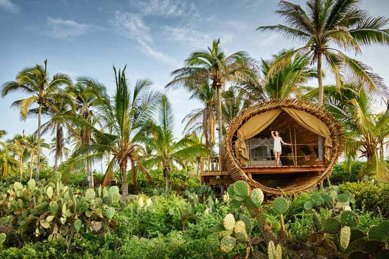 Treehouse accommodation at Playa Viva