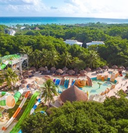 aerial view of water park at sandos caracol