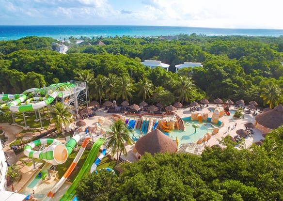 aerial view of water park at sandos caracol