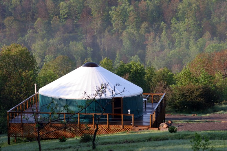 Peaceful yurts for a glamping experience 