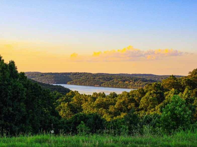 Sunset over Norfork Lake in Mountain Home, Arkansas