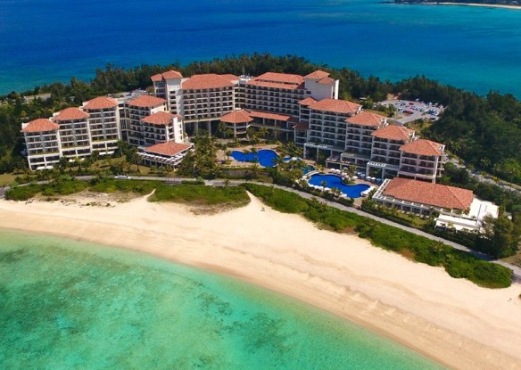 aerial view of the hotel and beach at The Busena Terrace