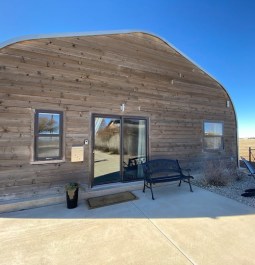 Front of barn-style exterior of home