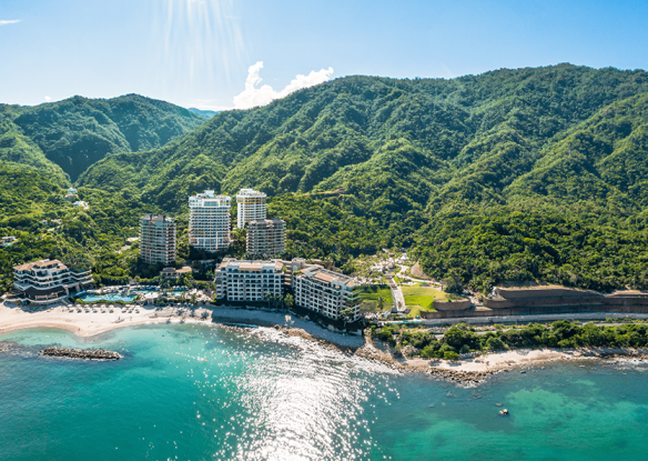 aerial view of Garza Blanca Preserve Resort & Spa in Puerto Vallarta