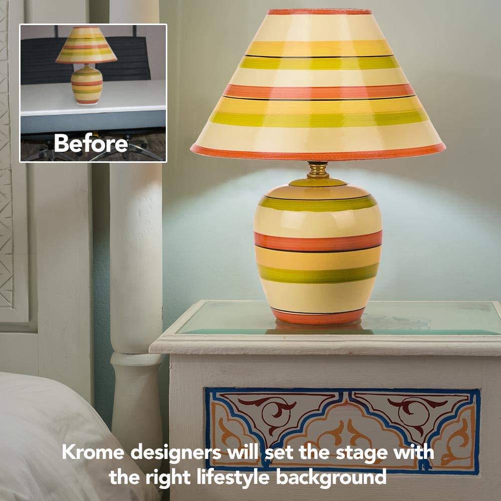 Amazon Product Photo example - lifestyle image of a lamp in a living room.